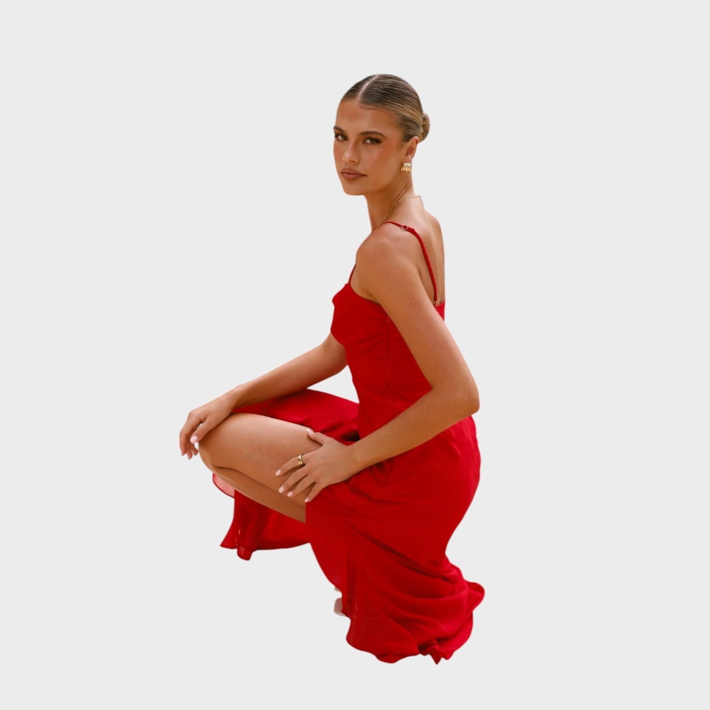 Aurelia - Vestido com folhos e alças finas