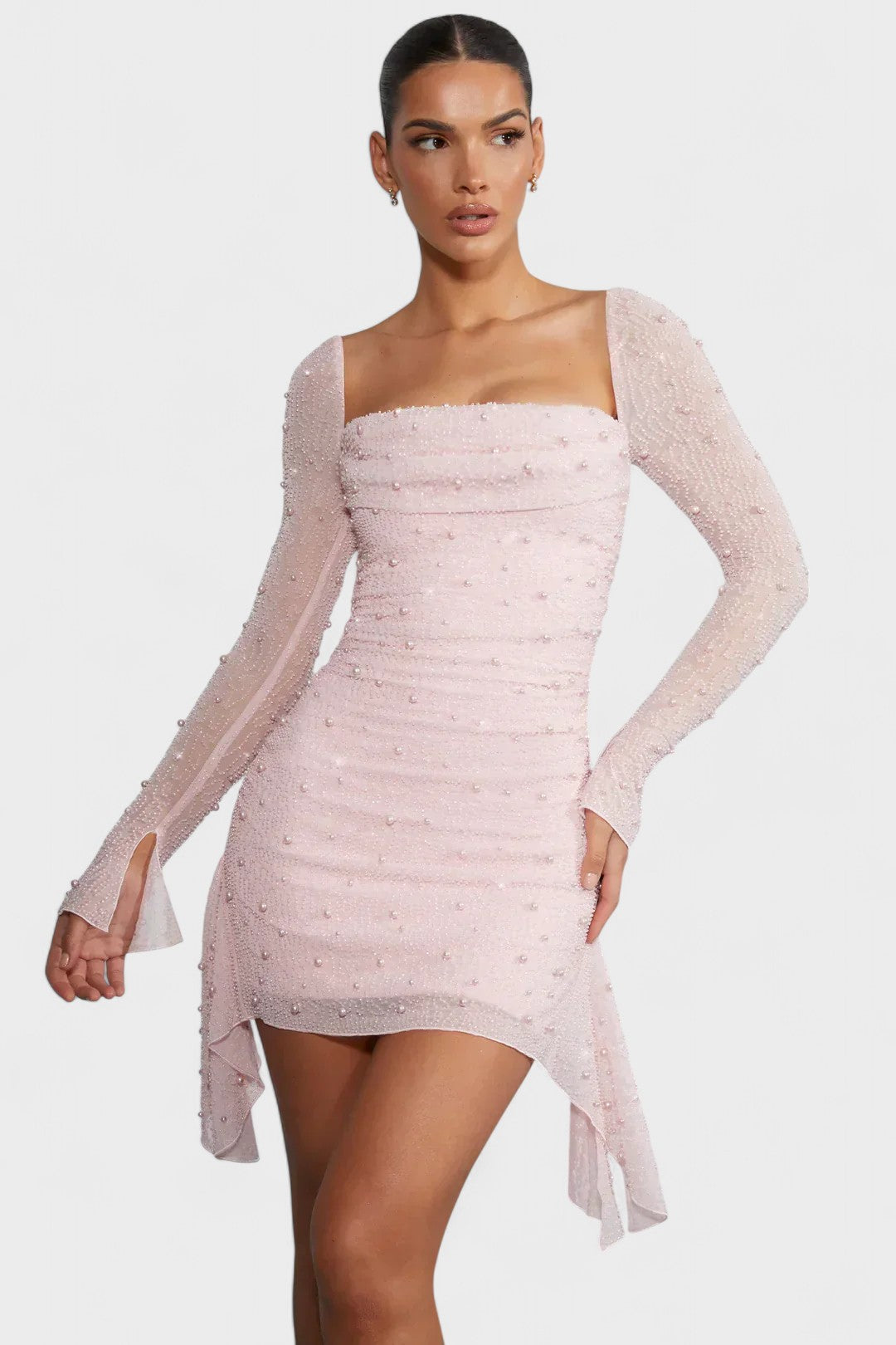 Sónia - Vestido Mini com Brilho e Decote