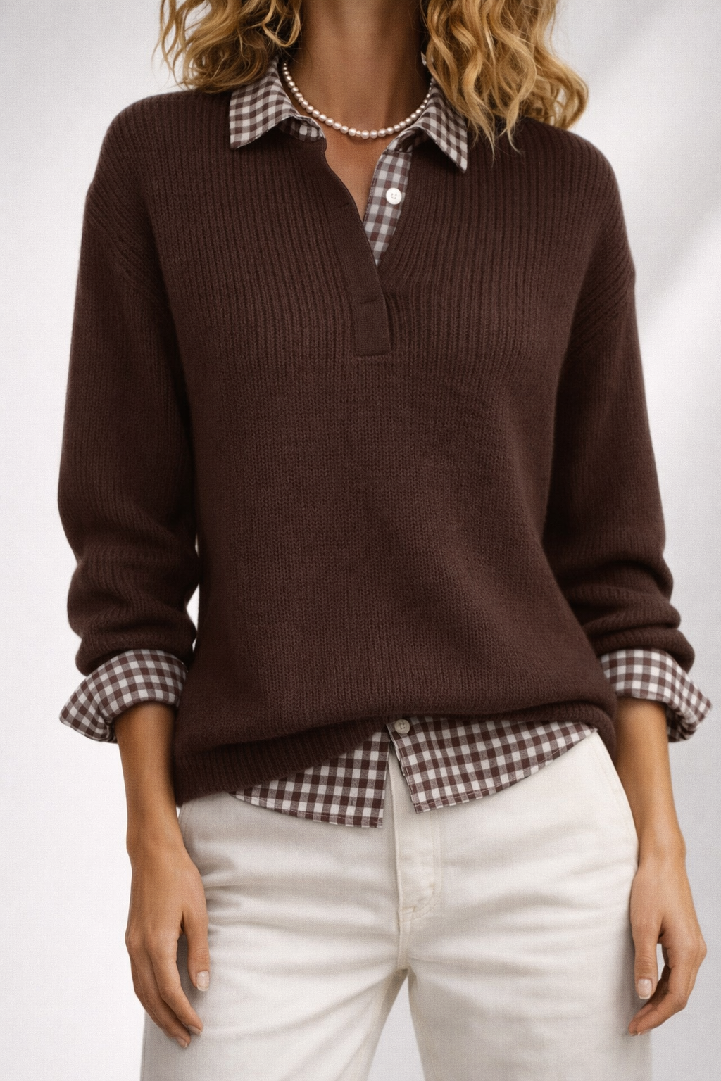 Berta – Jersey cómodo con detalle de camisa