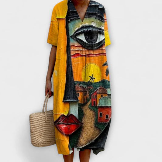 Daniela – Vestido de verão arejado até ao joelho