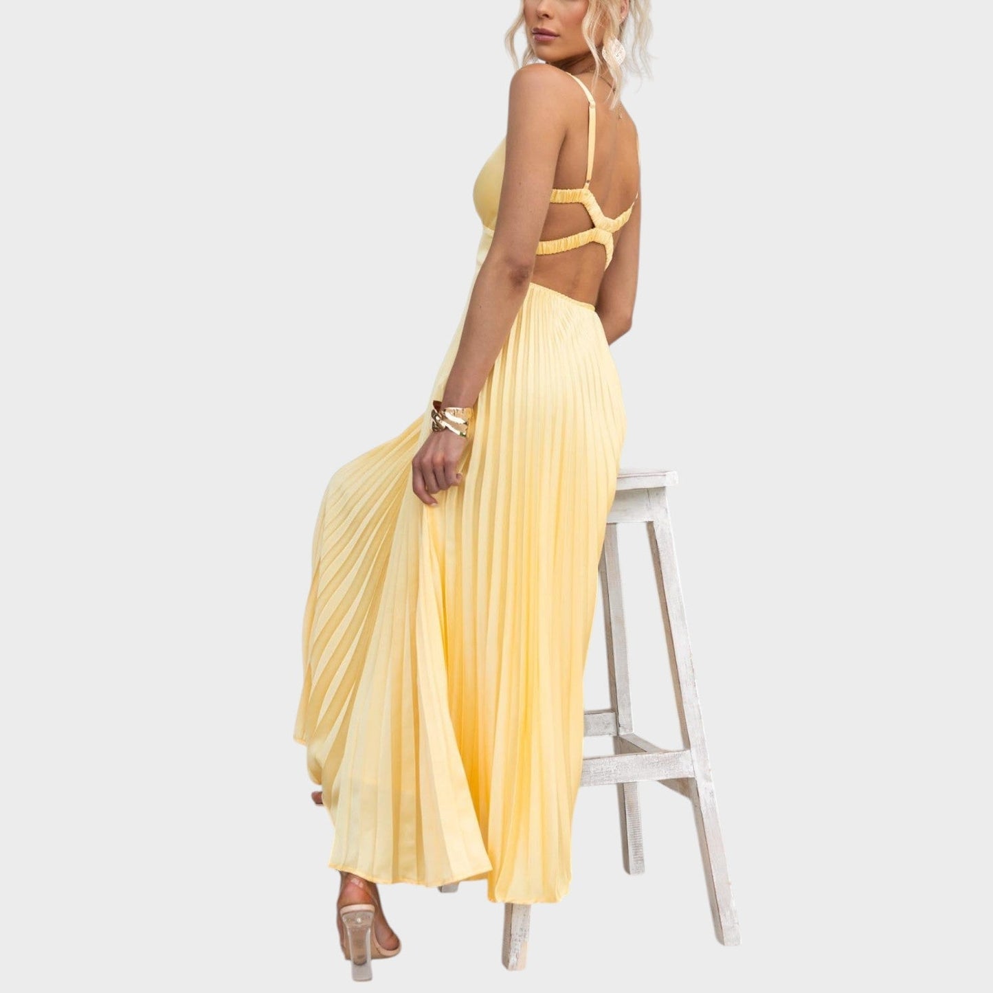 Camila - Vestido maxi amarelo
