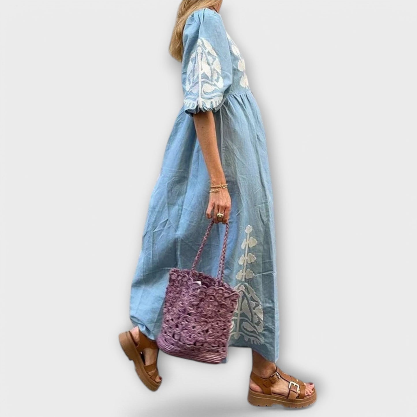 Sílvia - Vestido Estampado para uma Elegância sem Esforço